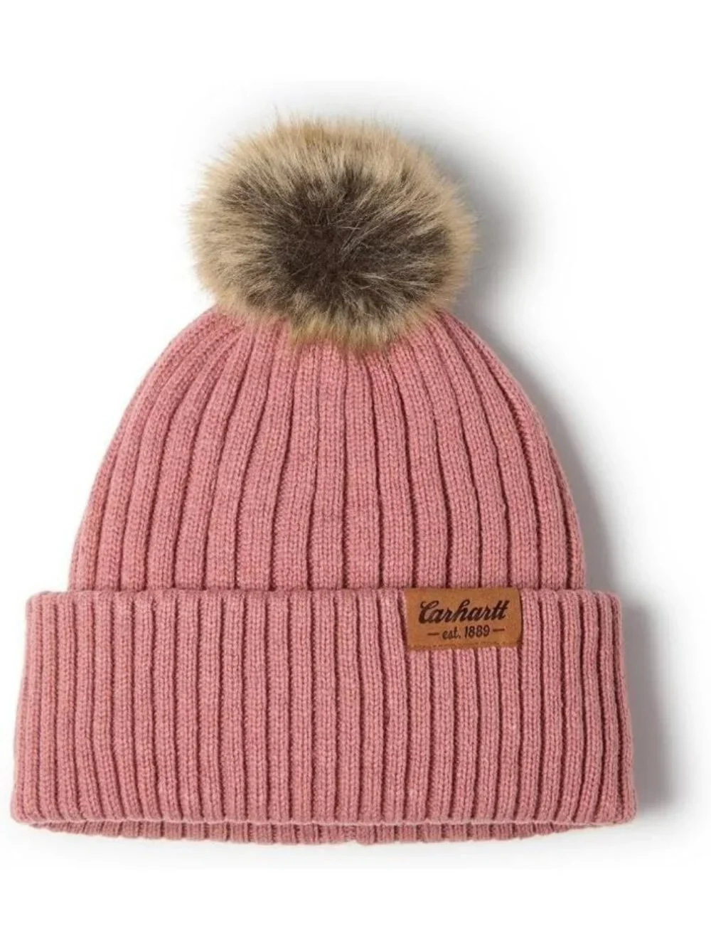 Cozy Women's Knit Faux Fur Pom-Pom Beanie Hat - Winter Warmth & Style